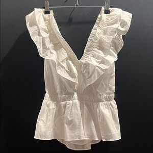 Express Elegant White Ruffled Women's Top Size Small NWT
